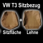 Mobile Preview: VW Volkswagen T3  Lehne u. Sitzfläche Sitzbezug "seigabeige" Kunstleder Korbgeflecht mit Keder